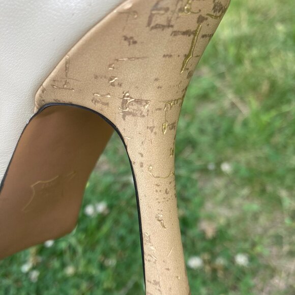 Open Toe Platform Pump, Women's Size 2.5, Cream - Picture 4 of 7